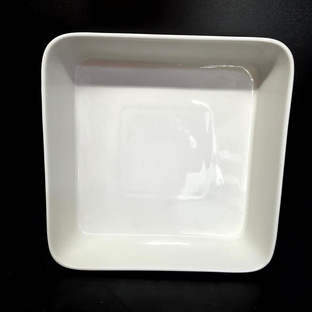 Royal Doulton Gordon Ramsay Maze Baker 10" White Square Ribbed Stoneware